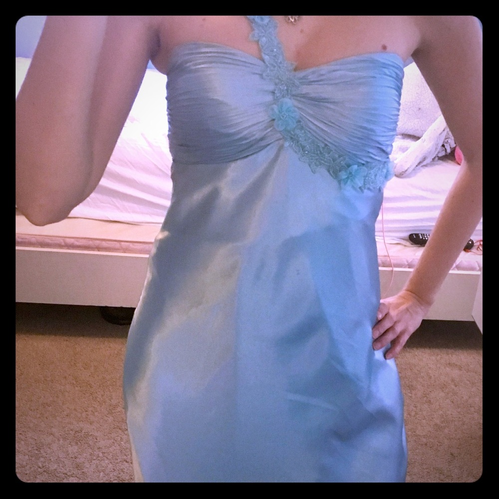 Morgan 4 Ever Silk Prom Gown, Baby Blue